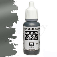 Vallejo Model Colour #179 Metallic Gunmetal Grey 17 ml Acrylic Paint [70863