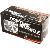 3 Racing WH25GY 9 Spoke Wheel & Tyre Set For Drift 7mm 4pc 1/10