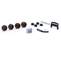 Tarmac Works AL13 Wheels DC 003 Red/ Black  1/64