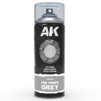 AK Interactive AK1010 Fine Primer Grey - Spray Paint 400ml (Includes 2 nozzles)