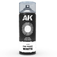 AK Interactive AK1011 Fine Primer White - Spray Paint 400ml (Includes 2 nozzles)