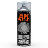 AK Interactive AK1012 Gloss Varnish - Spray Paint 400ml (Includes 2 nozzles)