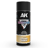AK Interactive AK1052 Golden Armor Spray Paint 400ml (Includes 2 nozzles)