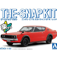 Aoshima 06466 Nissan C110 Skyline GTR Red Snap 1/32