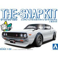 Aoshima 06683 Nisan C110 Skyline GTR Custom White Snap 1/32