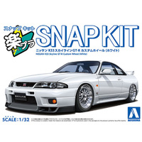 Aoshima 20418 Nissan R33 Skyline GTR Custom Wheel White Snap 1/32