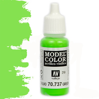 Vallejo Model Colour #210 Fluorescent Green 17 ml Acrylic Paint [70737]