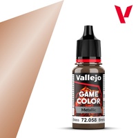 Vallejo Game Colour Metal Brassy Brass 18ml Acrylic Paint 72058