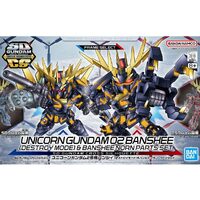 Bandai SD Unicorn Gundam 02 Banshee ( Destroy Mode) & Norn Parts