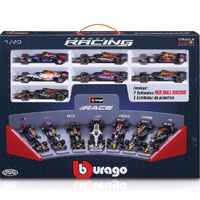 Burago 38168  Red Bull 7 Piece Collection & Display Stand 1/43