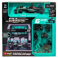 Burago 38452 2024 F1 Mercedes AMG Pit Pass Diorama #63 Russell 1/43