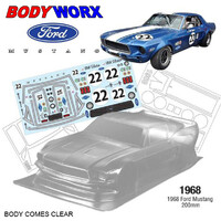 Bodyworx Body Mustang 1968 Fastback 1/10th 200mm