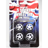 DDA AW006 Low Profile Unpainted White Wheel W/ Tyres & Axles (4pc)  1/24