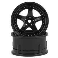 DS Racing DE006 Drift Element Rim Triple Black Silver Rivets (2) 1/10