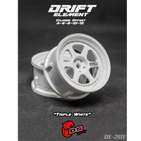 DS Racing DE201 Drift Element 2 Wheels White (PR) 1/10th