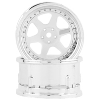 DS Racing DE210 Element II 6 Spoke White/ Chrome RC Drift 1/10 (2)