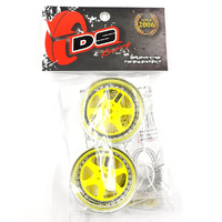 DS Racing DE230 Drift Element 6 Spokes Drift Wheel Fluro Yellow (2) 1/10