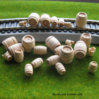 Eve Model Wooden Barrels And Buckets Assorted HO (50pce)