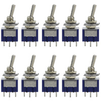 Eve Model SW02 10pcs Miniature Toggle Switch ON-OFF-ON DPDT