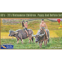 Gecko Models 35109 60's-70's Vietnamese Children , Puppy And Buffalo   1/35