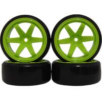Hobby Details Drift Car Wheel Set 61x26mm Green 1/10