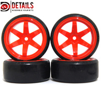 Hobby Details Drift Tyres Set 61x26mm Red  1/10