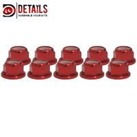 Hobby Details Flange Nylon Lock Nut M4 Regular CW Red  (10)