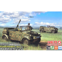 Hero Kubelwagen Type 82 (2 In 1 + MG.34 AA & AG Tripod Fitter Opting) 1/35