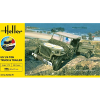Heller 56997 US 1/4 Ton Willys Truck And Trailer Starter Set 1/72