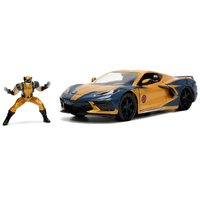 Jada Chevy Corvette Stingray 2020 With  Wolverine Figurine   1/24