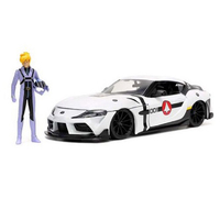 Jada Robotech  2020 Toyota Supra With Ray Focker Figure  1/24