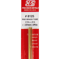 K&S Round Brass Tube 1/16  .014 Wall 12in (3 )