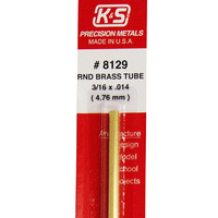 K&S 8129 Round Brass Tube 3/16  .014 Wall 12in  (1)