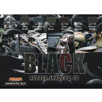 LifeColor Rail Black Rubber Shades And Co Acrylic Paint Set