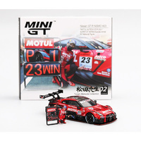 Mini GT 00875-R Nissan GTR Nismo #23 Motul Autech 2021 Winner With Fig 1/64