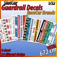 MHS Model Guardrail Decals Car Brands  ( Clean)  1/32