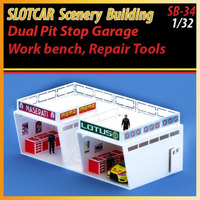 MHS Model Double Pit Stop Garages & Tools & Accessories 1/32