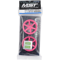 MST 832301HP TE37 +5 Offset High Traction Rim Hot Pink (2) 1/10