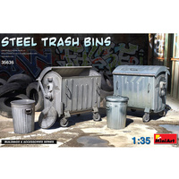 MiniArt 35636 Steel Look Trash Bins Plastic Model Kit  1/35