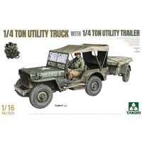 Takom 1026 1/4 Ton Utility Truck With 1/4 Ton Utility Trailer 1/16