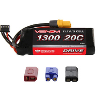 Venom 3S1P 11.1V 20C 1300mah LiPo, Universal Plug