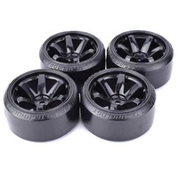 VGRC VGDFTI001-BK Drift Wheels Mounted 6 Spoke (4pce) BK 1/10