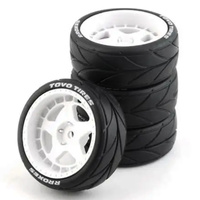 VGRC VGLFTI028A-W On Road Wheels MTD 5 Spoke (4pce) 1/10 White