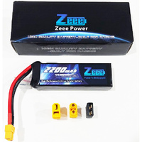 ZEEE 3S Lipo Battery 2200mah 11.1V 120C SC With Multi Plug