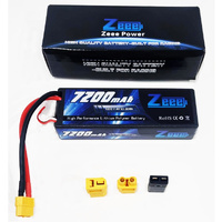 ZEEE 2S Lipo Battery 7200mah 7.4V 120C HC With Multi Plug